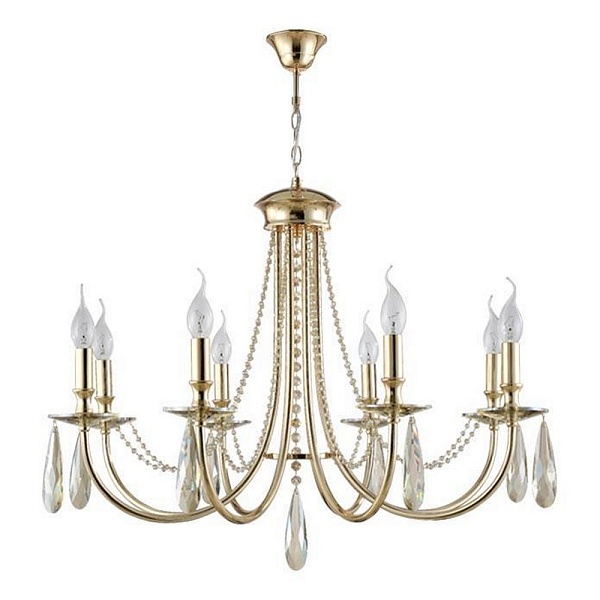 Люстра подвесная CRYSTAL LUX VICTORIA Victoria SP8 Gold/Amber
