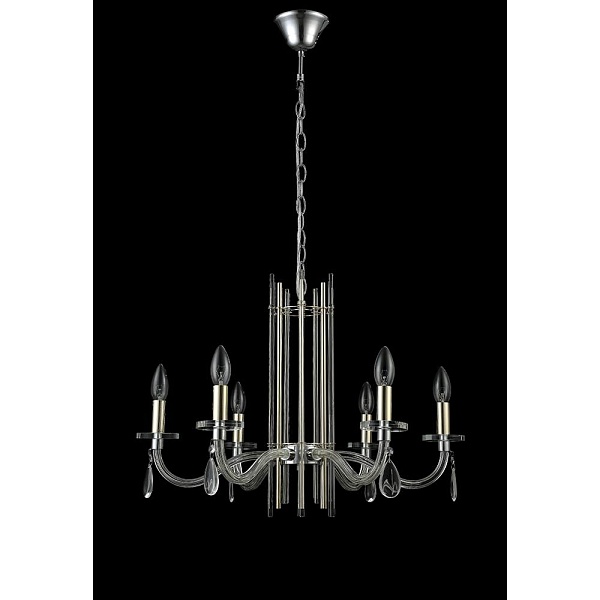 Люстра подвесная CRYSTAL LUX AURELIO AURELIO SP6 GOLD+CHROME/TRANSPARENT