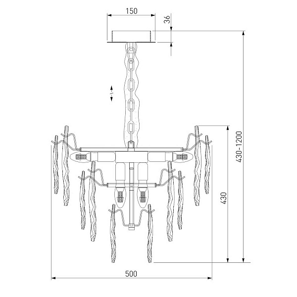 Люстра подвесная BOGATES LEAF 369/8 a065314