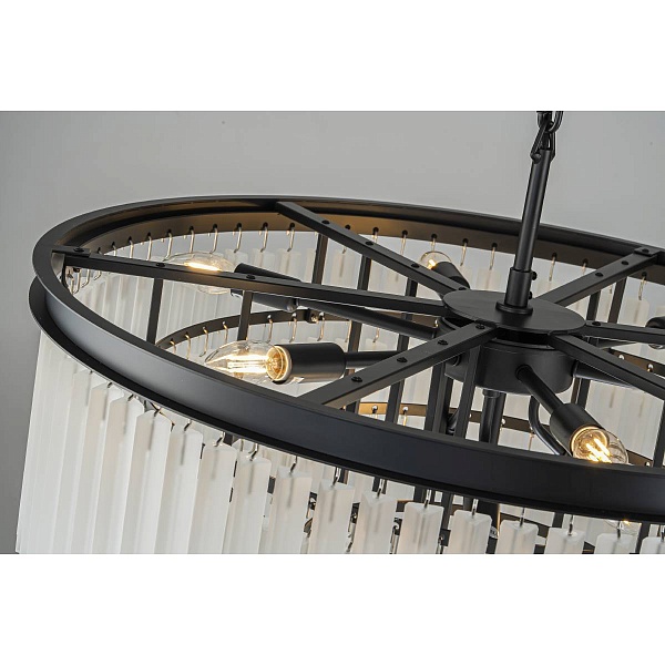 Люстра подвесная DELIGHT COLLECTION 1920S ODEON KR0387P-10A black/frost