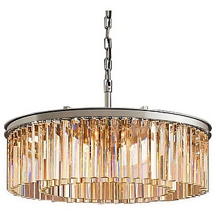 Люстра подвесная DELIGHT COLLECTION ODEON KR0387P-10B chrome/amber
