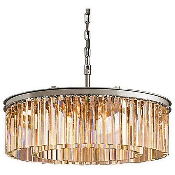Люстра подвесная DELIGHT COLLECTION ODEON KR0387P-10B chrome/amber