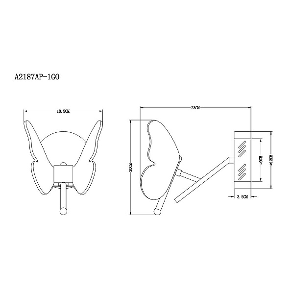 Бра ARTE LAMP DARCY A2187AP-1GO