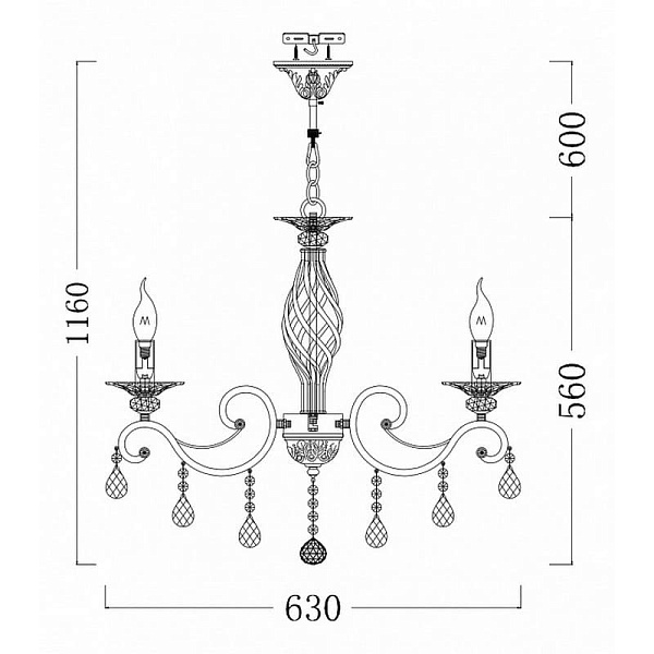 Люстра подвесная MAYTONI ELEGANT 3 RC247-PL-06-R
