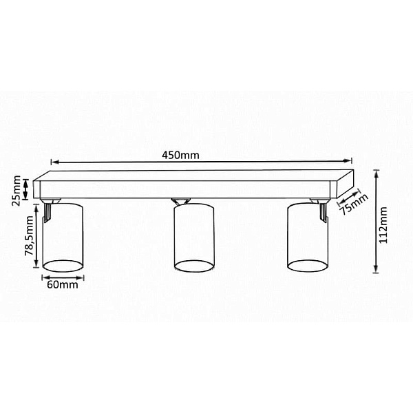 Спот CRYSTAL LUX CLT 017C CLT 017CW3 L450 BL