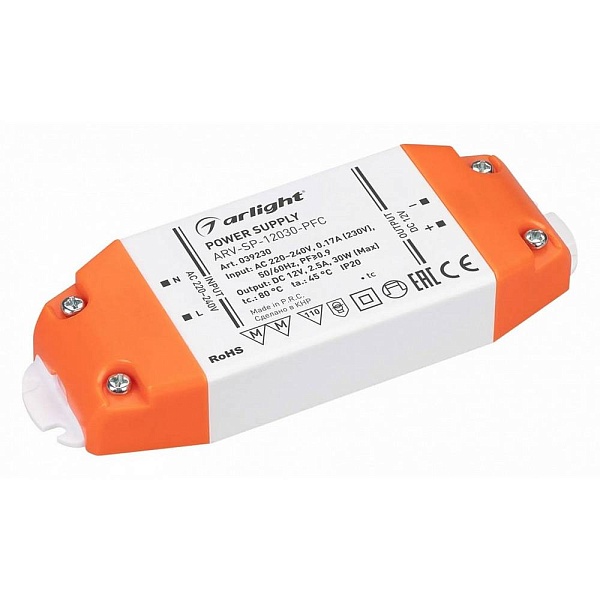Блок питания ARLIGHT ARV-SP 12V 30W IP20 39230