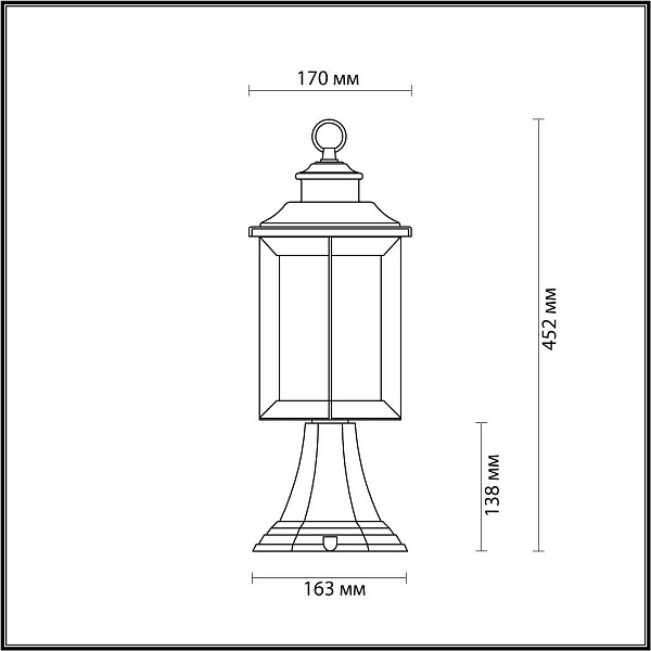 Светильник уличный столб низкий ODEON LIGHT MAVRET 4961/1A