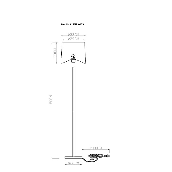 Торшер ARTE LAMP RODOS A2589PN-1SS