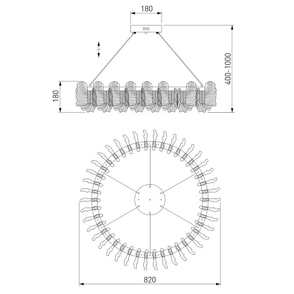 Люстра подвесная BOGATES FARFALLA 90375/1 a065730