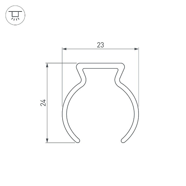 Профиль для ленты LED накладной WPH 24x27мм  (1м) 53423 ARLIGHT