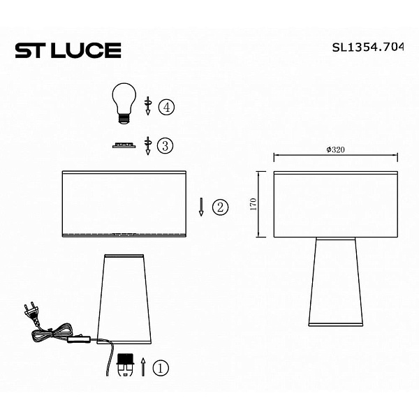 Настольная лампа ST LUCE JACKIE SL1354.704.01