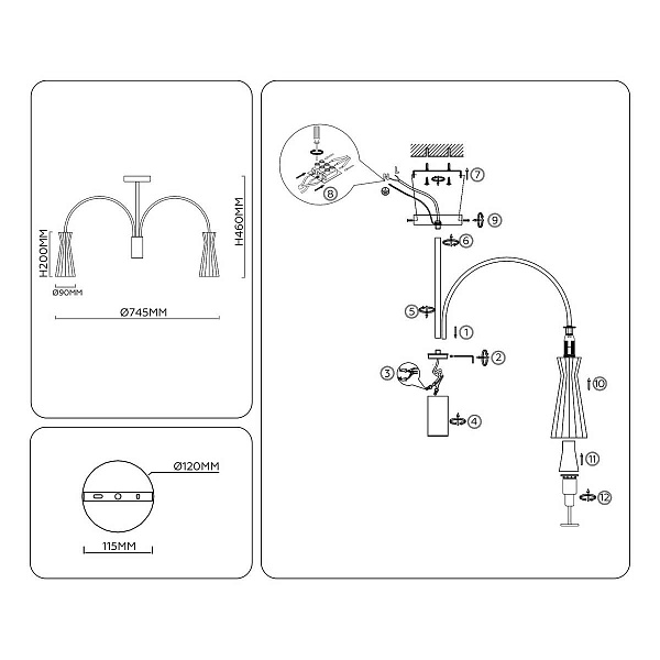 Люстра потолочная AMBRELLA LIGHT LH LH55703