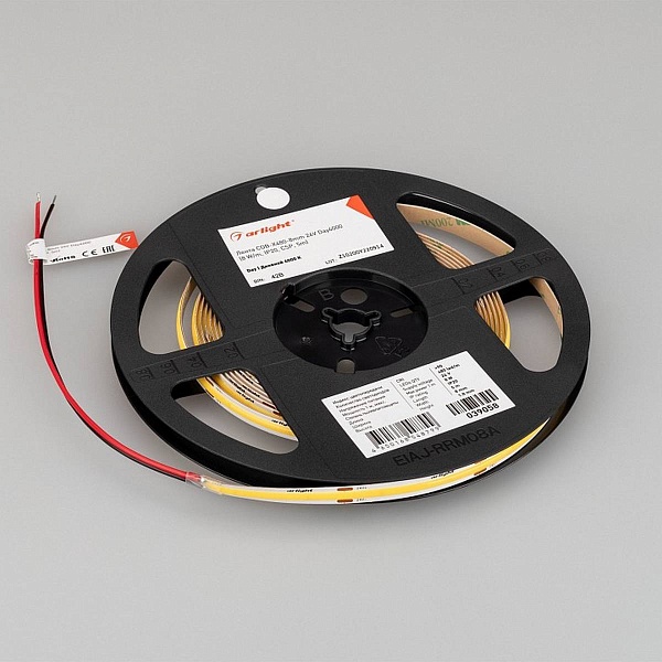 Лента LED COB-X480 8 W/m 24V IP20 COB/480 4000K 8mm (5м) 39058 ARLIGHT