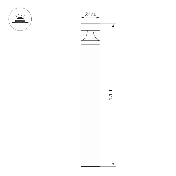 Светильник уличный столб низкий ARLIGHT LGD-LANDMARK-BOLL 47692