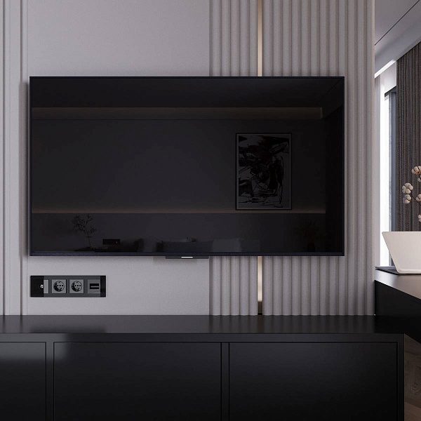 Розетка  TV одиночная, черный , W1183048, WERKEL