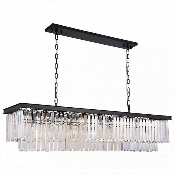 Люстра подвесная DELIGHT COLLECTION 1920S ODEON KR0387P-12C/P black/clear