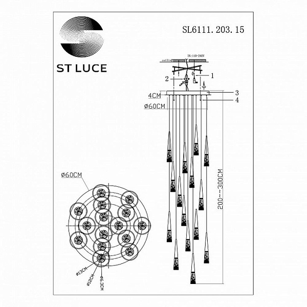 Подвес ST LUCE SOLLEN SL6111.203.15