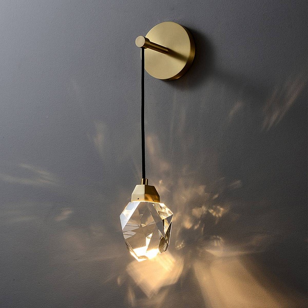 Бра DELIGHT COLLECTION CRYSTAL ROCK II 9701W brass