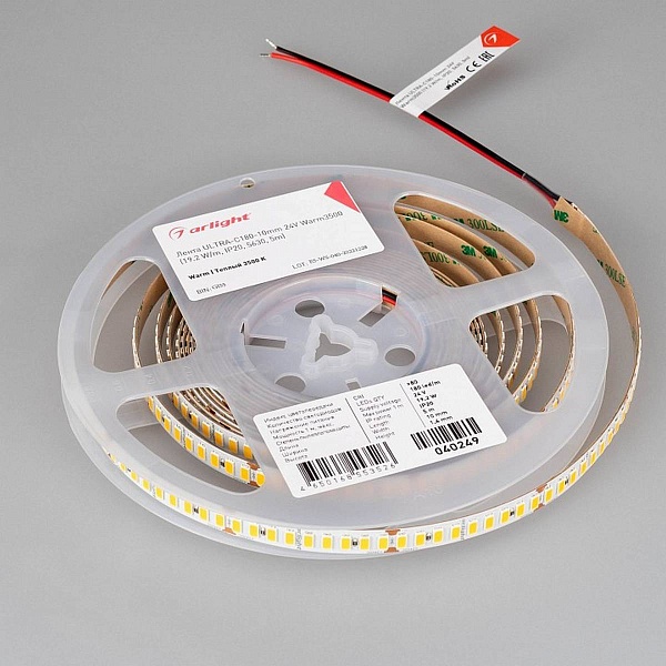Лента LED ULTRA-C180 19,2 W/m 24V IP20 5630/180 3500K 10mm (5м) 40249 ARLIGHT