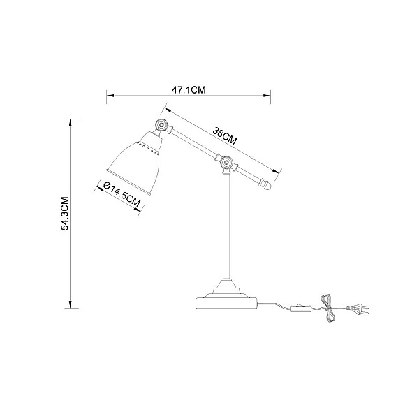 Настольная лампа ARTE LAMP Braccio  A2054LT-1BK