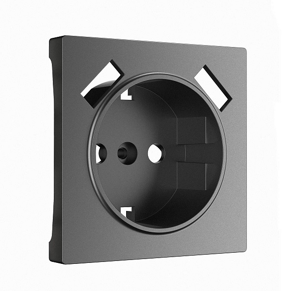 Накладка розетки с з/к + 2xUSB, графит матовый, W1179564, WERKEL