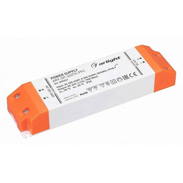 Блок питания ARLIGHT ARV-SP 24V 75W IP20 39241
