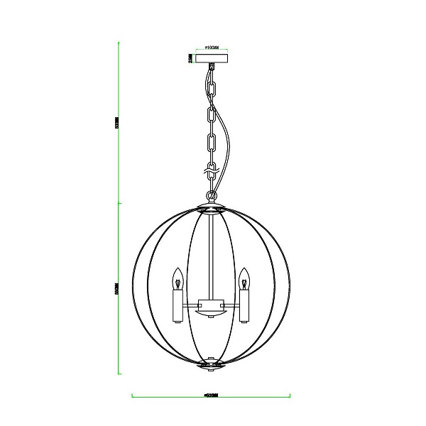 Люстра подвесная ARTE LAMP CASTULA A7013SP-6BK