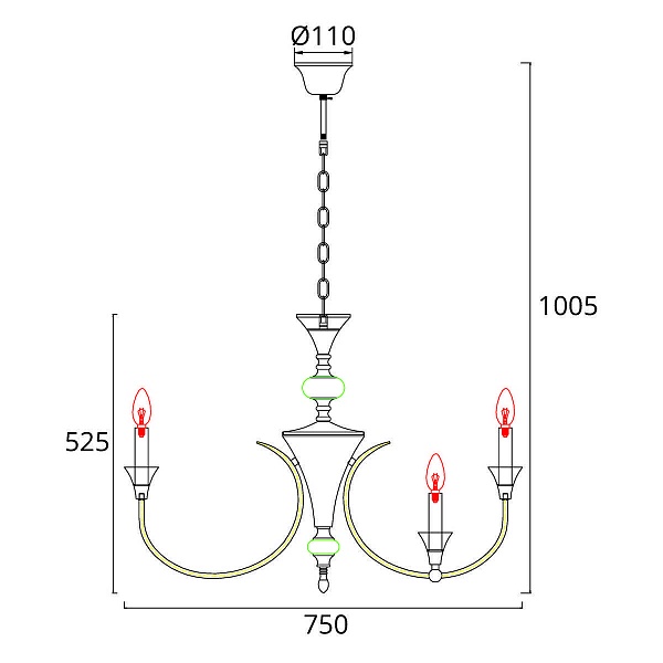 Люстра подвесная ARTE LAMP COLLINETTA A4094LM-12WH