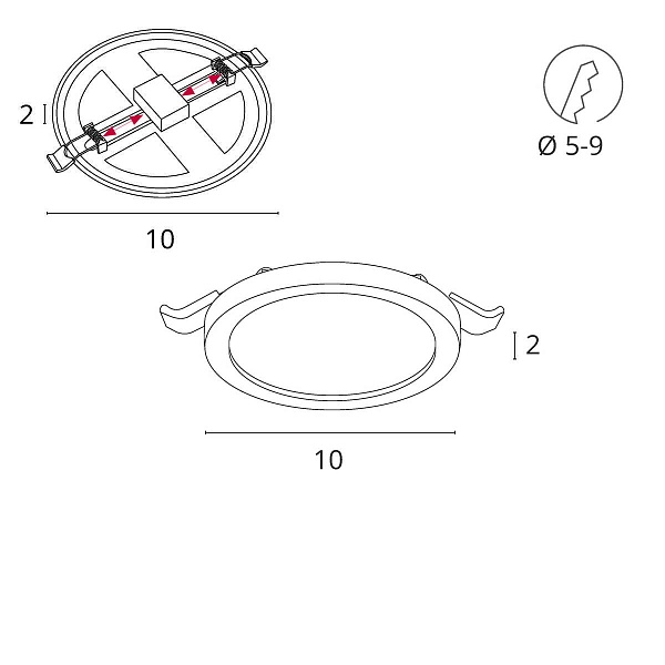 Светильник встраиваемый ARTE LAMP MESURA A7977PL-1WH