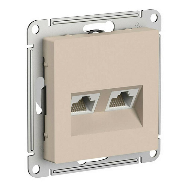 Розетка RJ45 + RJ45, ATLASDESIGN, Песочный, ATN001285, SCHNEIDER ELECTRIC