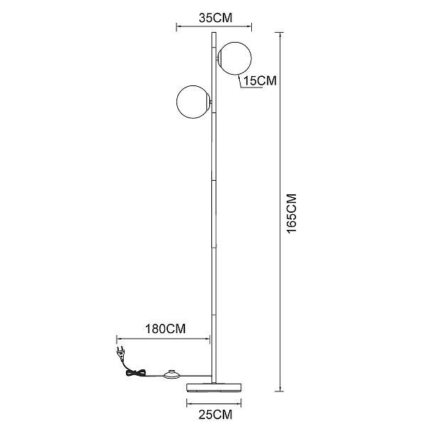 Торшер ARTE LAMP ALCOR A2224PN-2BK