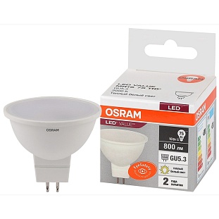 Лампа LED GU5.3  MR16 10W/830 220V  800Lm  OSRAM