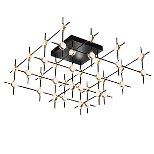 Люстра потолочная ILLUMINATI MOLECULAR MX18001067-36A  black/gold