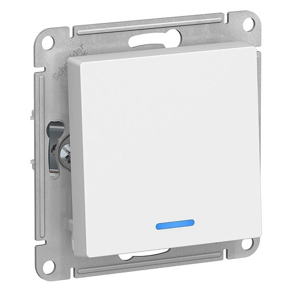 Выключатель 1-кл с подсветкой, ATLASDESIGN, Белый, ATN000113, SCHNEIDER ELECTRIC