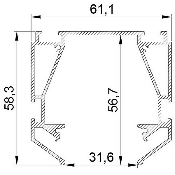 Профиль для магнитного шинопровода LIGHTSTAR TETA 505420