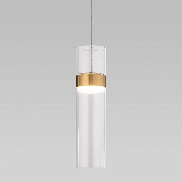 Подвес EUROSVET LUMEN 50244/1 LED латунь/прозрачный