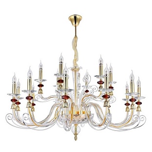 Люстра подвесная CRYSTAL LUX CATARINA CATARINA SP12+6 V2 GOLD/TRANSPARENT-COGNAC