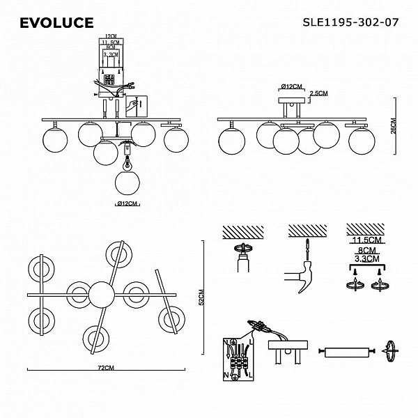 Люстра потолочная EVOLUCE SIERRA SLE1195-302-07