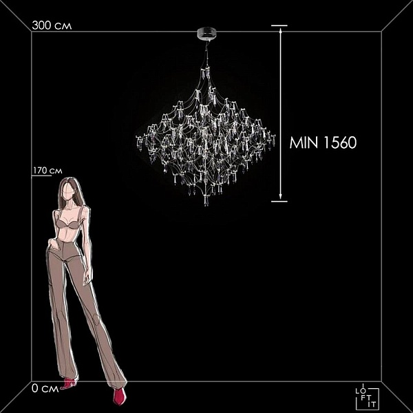 Люстра подвесная LOFT IT MIRA 10259/1200 Silver Asfour