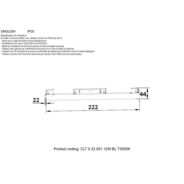 Трековый светильник CRYSTAL LUX CLT 0.33 001 12W BL T3000K