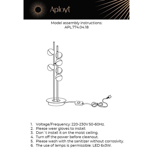 Настольная лампа APLOYT DELFIN APL.774.04.18