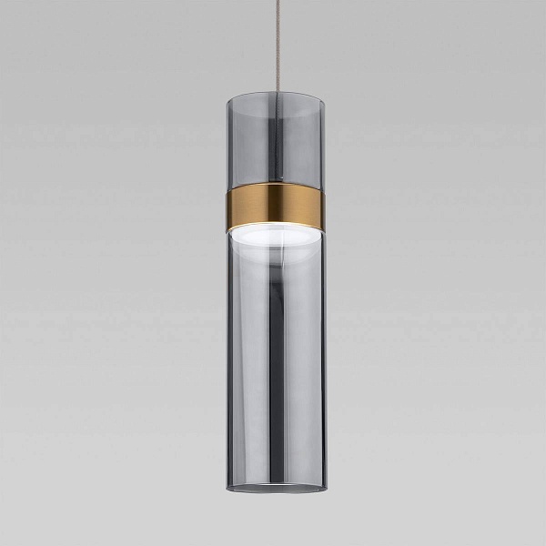 Подвес EUROSVET LUMEN 50244/1 LED латунь/дымчатый