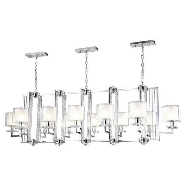 Люстра подвесная CRYSTAL LUX NICOLAS NICOLAS SP12 L1600 NICKEL/WHITE