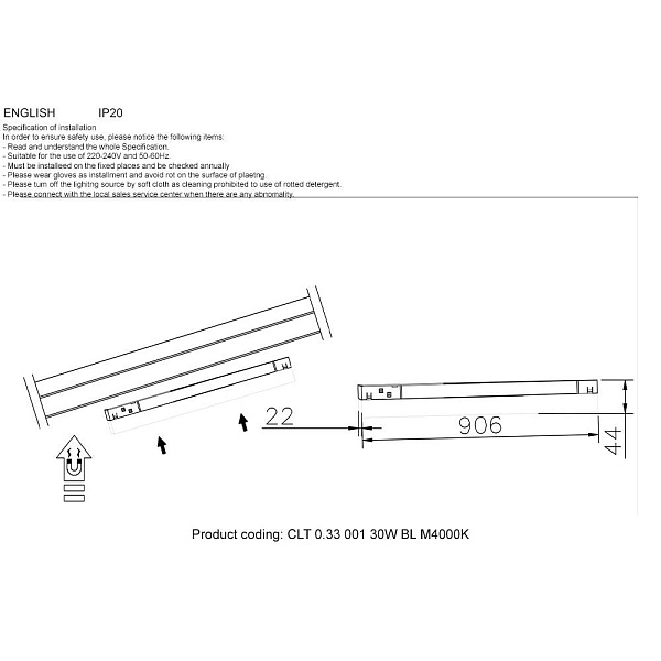 Трековый светильник CRYSTAL LUX CLT 0.33 CLT 0.33 001 30W BL M4000K