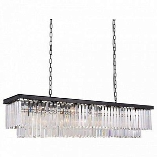 Люстра подвесная DELIGHT COLLECTION 1920S ODEON KR0387P-12C/P black/clear