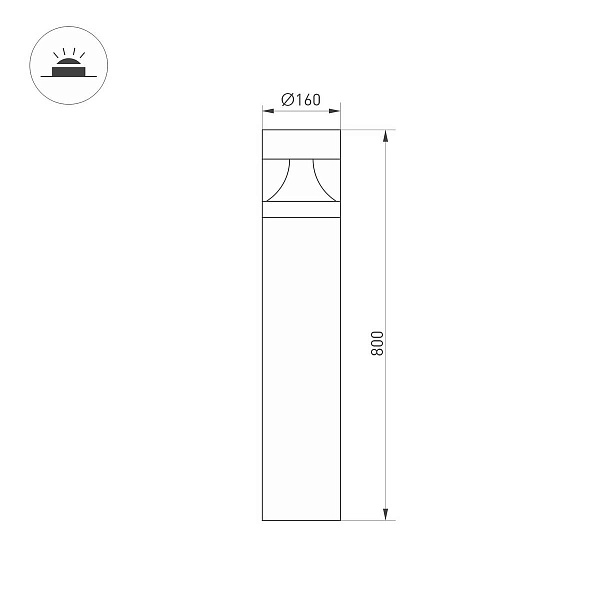 Светильник уличный столб низкий ARLIGHT LGD-LANDMARK-BOLL 45533