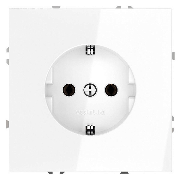 Розетка  с з/к, S70, Белый глянцевый, VLS040101, VOLTUM