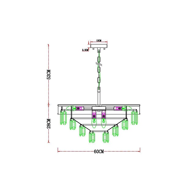 Люстра подвесная ARTE LAMP DIADEM A1002LM-8CC