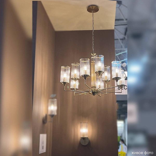 Люстра подвесная CRYSTAL LUX GLORIA SP9 BRASS