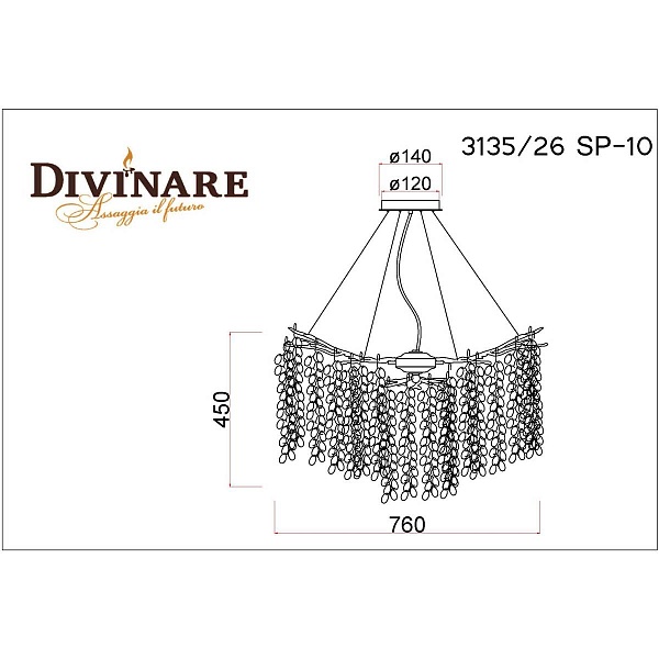 Люстра подвесная DIVINARE SALICE 3135/26 SP-10